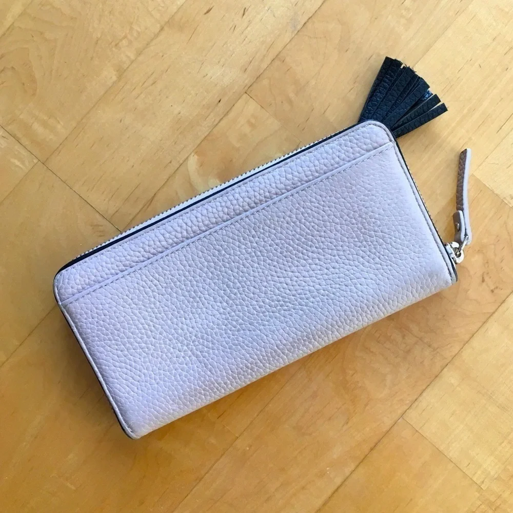 Kate Spade Wallet Zip Around Cream Beige Black